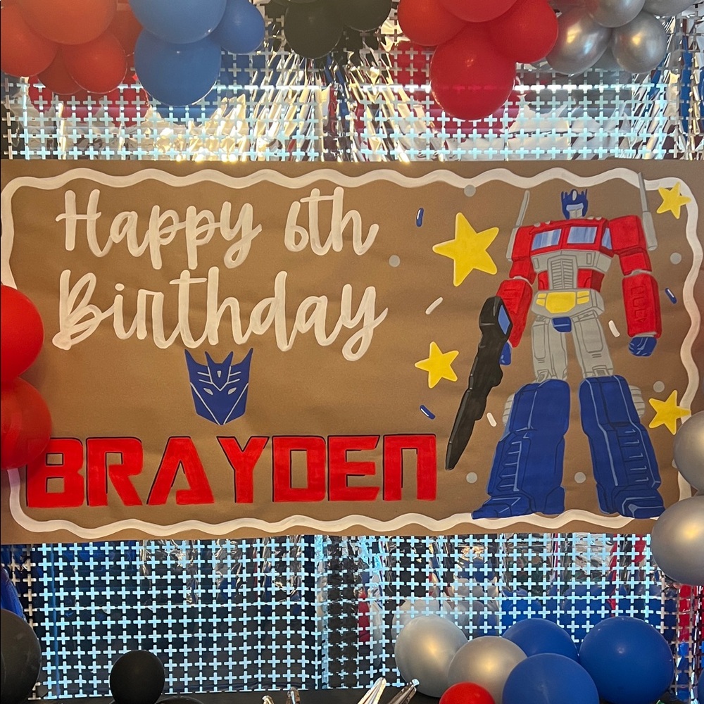 Transformers 6th Birthday Banner